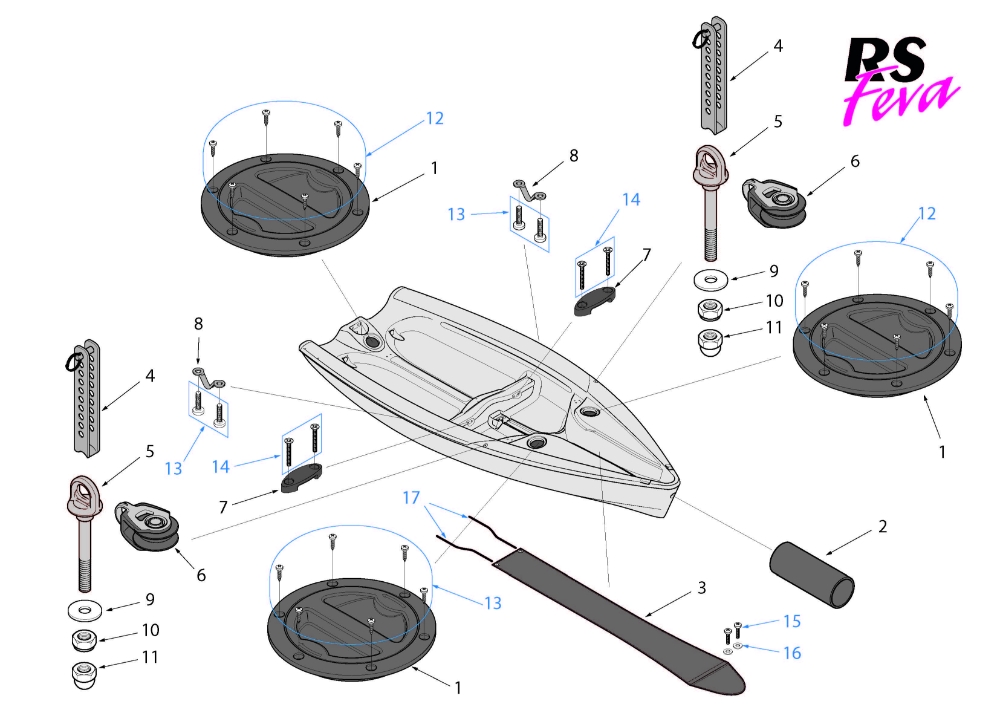 RS Feva Parts - Hull Parts - RS Sailing