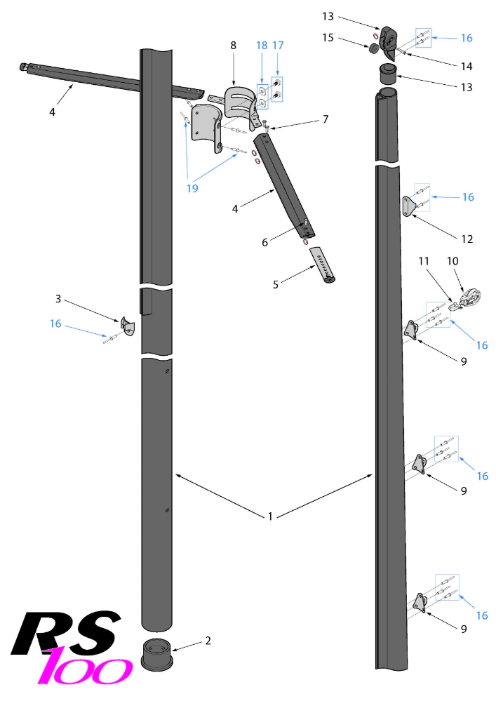 RS100 Spar Parts - Mast - RS Sailing